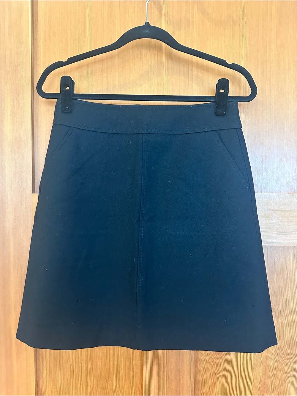 Uniqlo Wool-Blend Black A-Line Skirt